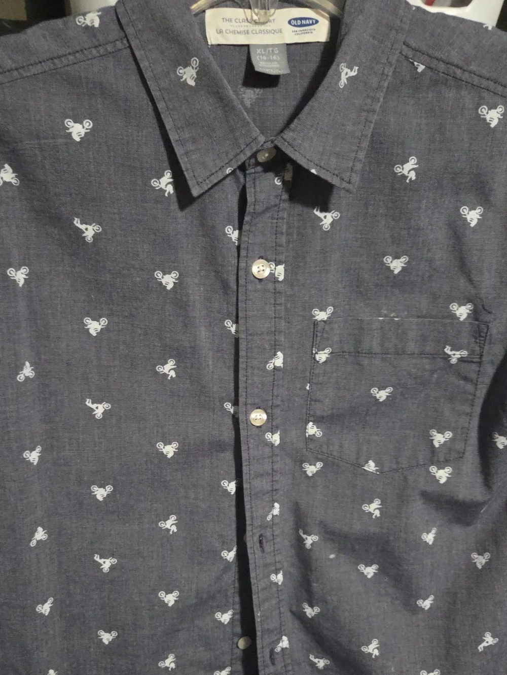 Old Navy Men’s Navy Short-Sleeve Button-Up Shirt